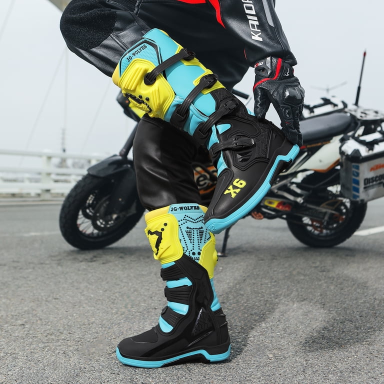 試着のみ　JG WOLVES バイク用レーシングブーツ ブラック41インチ JG WOLVES - Professional motocross boots riding long boots,Black