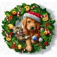 thumbnail image 1 of HOMFUN-pintura de diamante 5D Diy "corona de Navidad muñeco de nieve perro", bordado de resina, punto de cruz hecho a mano, 1 of 4