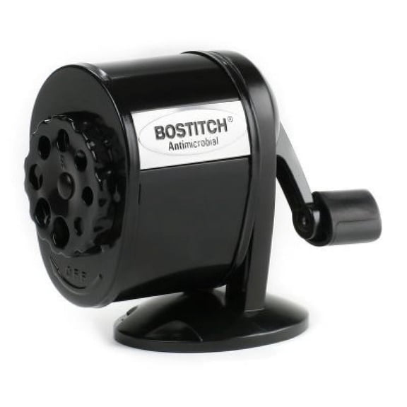 Bostitch Metal Antimicrobial Manual Pencil Sharpener, Black (MPS1-BLK)