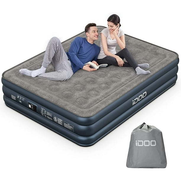iDOO Air Mattress, Inflatable Airbed with Builtin Pump for Guest Home
