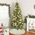 thumbnail image 4 of LmnLft Christmas Gold Snowflake Sequin Velvet Tree Skirt, White Holiday Base Cover, Indoor Christmas Tree Accent, 24 and 36 Inch Options, 4 of 8