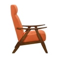 thumbnail image 4 of Newboti Furniture Modern Accent Chair 1pc Orange Fabric Upholstered High-Back Chair Cushion Seat and Back Walnut Finish Solid Wood Living Room Furniture 07702, 4 of 9