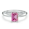 thumbnail image 3 of Gem Stone King 10K White Gold Pink Moissanite Engagement Ring for Women | 0.57 Cttw | Octagon 6X4MM | Gemstone Birthstone | Size 5, 3 of 6