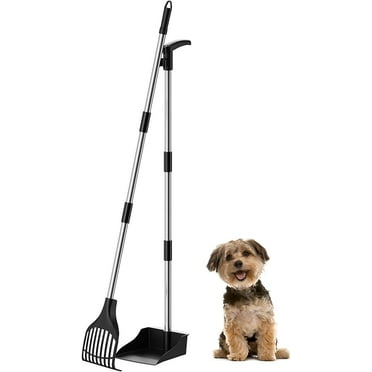 Lifewit Dog Pooper Scooper Plastic for Medium/Small Dogs Adjustable Stainless Metal Pole Black