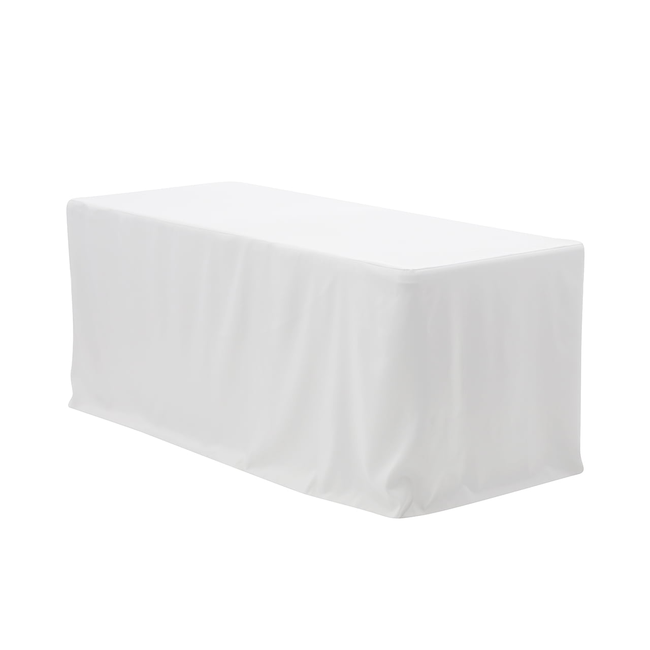 5x 90"x132" Inch White Rectangular 6ft Trestle Table Tablecloths Exhibition 