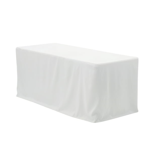 6 Ft Fitted Polyester Tablecloth, What Size Linen For A 6 Foot Banquet Table