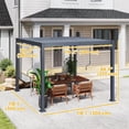 thumbnail image 2 of Pergola à Persiennes 10 X 10 Pi avec Toit Métallique Ajustable, Pavillon Extérieur à Toit Rigide en Aluminium avec Système de Drainage Caché, Structure Gris Foncé Résistante à la Rouille pour Patio et Jardin, 2 of 7