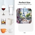 thumbnail image 6 of Honeii Parisian Cafe With Eiffel Print Leather Coaster Set of 4, Ideal for Safeguarding Your Furniture from Drinks Spills and Effortless Cleanup-Square, 6 of 6
