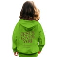 thumbnail image 6 of EANJE Pink Graphic Hoodie for Girls Girls Hoodies Kids 10-12 Years Long Sleeve Jesus Loves You Cute Sweatshirts Drawstring Pullover Trendy Hoodie Red Green 9-10Y, 6 of 6