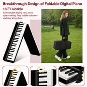 TERENCE V20 Portable Piano Keyboard 88 Keys Semi-Weighted Keyboard with MIDI Bluetooth Electric Keyboard Piano Kit for Adult Kids Black