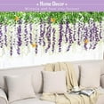 thumbnail image 4 of Wisteria Hanging Flowers, 3.6 Feet Wisteria Artificial Flowers, Wisteria Garland with 3D Butterfly, Hanging Vines for Brdroom Wedding Home Party Wall Decor (White & Purple), 4 of 5