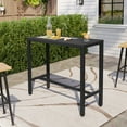 thumbnail image 2 of Pellebant  Patio Outdoor Bar Table Rectangle Pub Table Dining Table Black-42.91 inches, 2 of 5