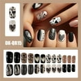 thumbnail image 2 of Fofosbeauty 24pcs Press on Nails, Fake Nails, Full Cover Acrylic Nails for Girls Women Kids, Coffin Valentine's Day Black Heart Checkerboard, 2 of 10
