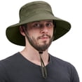 thumbnail image 5 of LQCrafK MAN Men Sun Hat Sun Protection Wide Brim Bucket Hat Waterproof Foldable Boonie Hat, 5 of 10