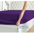 thumbnail image 3 of 1000 Thread Count 4 Piece Quality Sheet Set 15 Inch Deep Pocket 100% Egyptian Cotton Color Purple Stripe Size Twin, 3 of 6