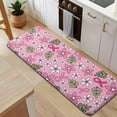 thumbnail image 5 of Pink Breast Cancer and Pioneer Flower Kitchen Rug Mat,Kitchen Runner Rugs Non Skid Washable,Decorative Kitchen Floor Mats for Kitchen,Sink,Laundry,17"x47.2", 5 of 7