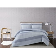 Truly Soft Grey Multi Stripe Full/Queen 3 Piece Comforter Set