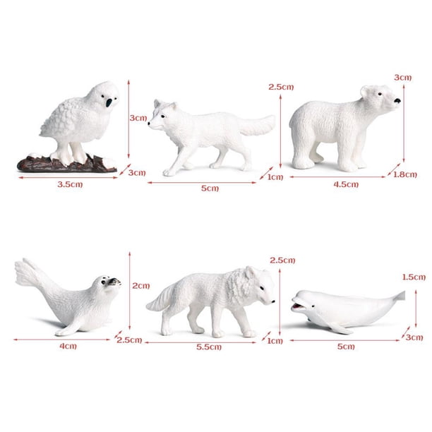 Figuras de modelos de aprendizaje de animales 6 piezas BuyWeekMX mini figuras de animales de juguete océano mar