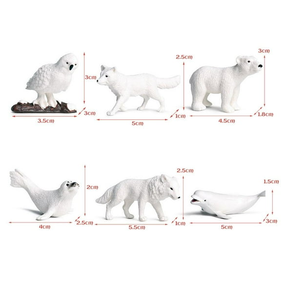 Figuras de modelos de aprendizaje de animales 6 piezas BuyWeekMX mini figuras de animales de juguete océano mar