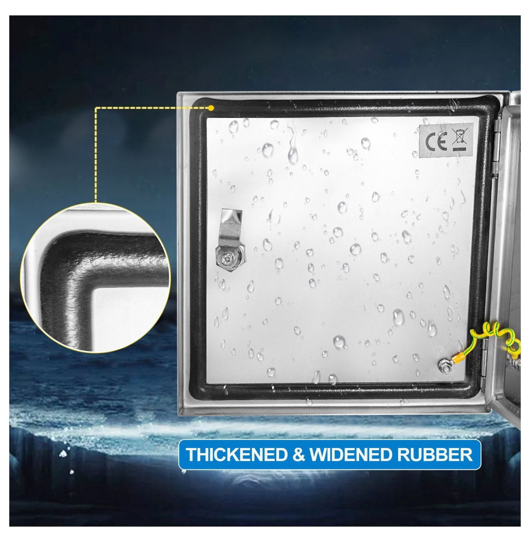 NEMA 4X Stainless Steel Enclosure 12x12x8", Waterproof Electrical Box, IP66 Outdoor Indoor Junction Box with Mounting Plate, 304 Steel