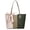 Beige-Dark Green, variant on Tote Bags for Women Medium Top Handle Handbags with Scarf, Beige