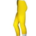 thumbnail image 3 of Womens Capri Length Seamless Lightweight Stretch Soft Leggings Tight Yellow, 3 of 6