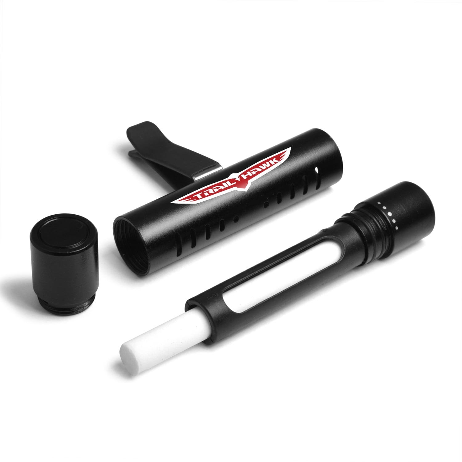 Jeep Trailhawk Car AC Vent Air Freshener Black Clip with adjustable window and 10 Refill Sticks