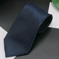 thumbnail image 3 of Xfvqtps Tie for Men Classic Neckties Solid Color Thin Stripes 3.15" for Formal Dress Business Gentleman Blue, 3 of 5