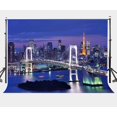 thumbnail image 1 of BSDHOME Polyester 7x5ft Beautiful City Night View Backdrop Modern Viaduct Bridge Tokyo Tower Photography Background, 1 of 2