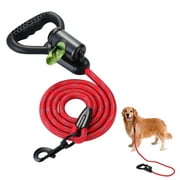 Ownpets Red 5ft Reflective Dog Nylon Leash w/ Waste Bag Dispenser Training Rope