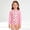 Light Pink, variant on YANGXINX Girls' Long Sleeve Swimsuit for Girls Gradient Scale Cherry Print with Front Zipper Summer Hawaiian Beachwear swim cover up sets for girl