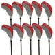 thumbnail image 5 of Juego de 10 fundas para cabeza de hierros de golf, cuñas de repuesto a prueba de arañazos para maderas de calle gris rojo Zulema cubierta de la cabeza del palo de golf, 5 of 8