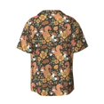 thumbnail image 5 of KLL Squirrel Mushroom Yellow Flower Print Men's Shirt Short Sleeve Button Down Summer Cuba Beach Shirts- 3X-Large, 5 of 5