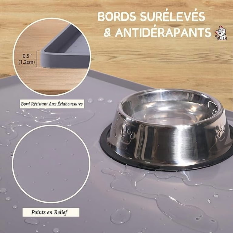 MateeyLife Silicone Pet Feeding Mat, 18" x 12" Waterproof photo 4