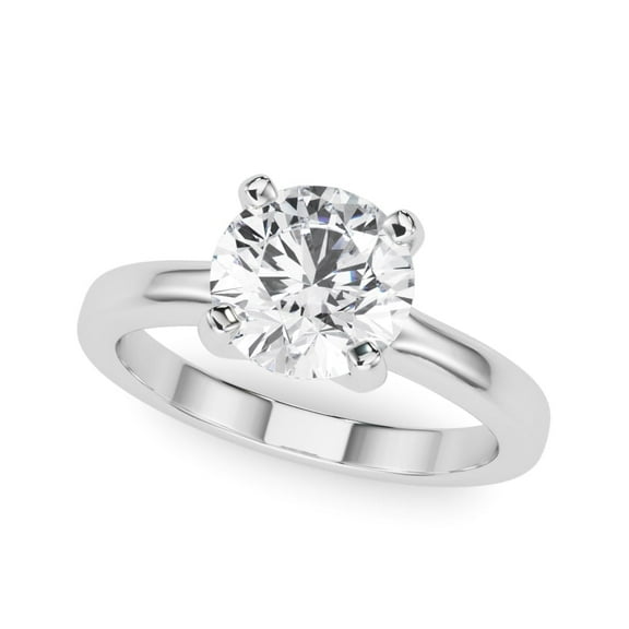 KohinoorGems 0.50 Ct Lab Grown Diamond Engagement Ring in 14K White Gold – FG/VVS1 Round Solitaire for Women