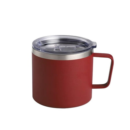 

GETHOME Lid Home Office Stainless Steel Coffee Mug With Handle Easy Clean Double Walled