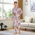 thumbnail image 6 of FORMRS Onesies Pajama for Adults Unisex Hoodie Winter Jumpsuit One Piece Sleepwear, Sizes S-2XL, Pink Gingerbread Houses, 6 of 7