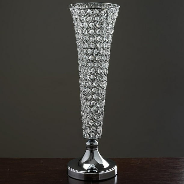 BalsaCircle 2 pcs 24Inch tall Faux Crystal Beaded Trumpet Vases Wedding Centerpieces Walmart