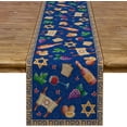 thumbnail image 2 of Linen Passover Table Runner Jewish Holiday Pesash Seder Decoration Home Kitchen Dining Room Decor 13.8x71'''', 2 of 6
