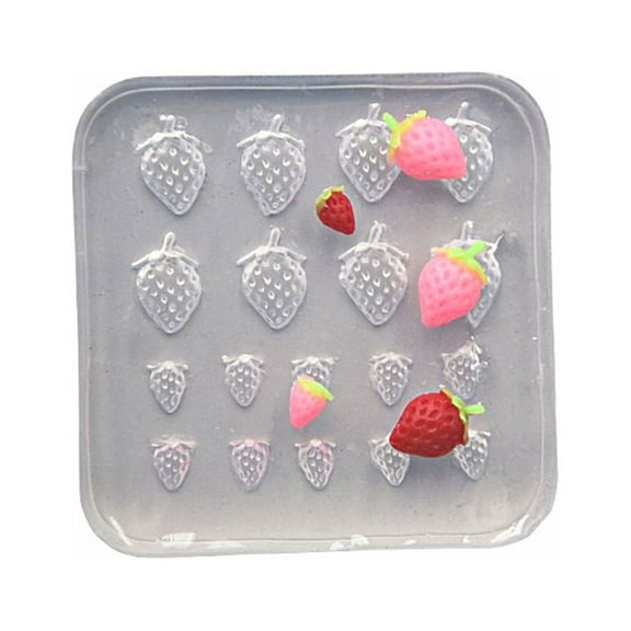 3D Strawberry Ornament Silicone Mold Resin Mold for DIY Craft Jewelry Tool