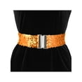thumbnail image 4 of INSPIRE CHIC Women's Shining Wide Waist Belts Interlock Buckles Sequins Decor Stretchy Belts 2PCS Orange, 4 of 6