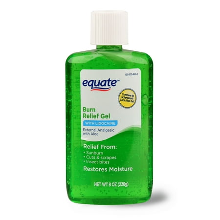 Equate Burn Relief Gel with Lidocaine, 8 oz (Best After Burn Cream)