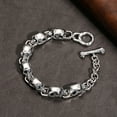 thumbnail image 2 of S925 Sterling Silver Punk Skull Bracelet, 2 of 2