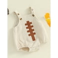 thumbnail image 5 of Elippeo Baby Boys Girls Overalls Sleeveless Football Embroidery Rompers Newborn Summer Fall Outfit 3 6 9 12 Months, 5 of 9