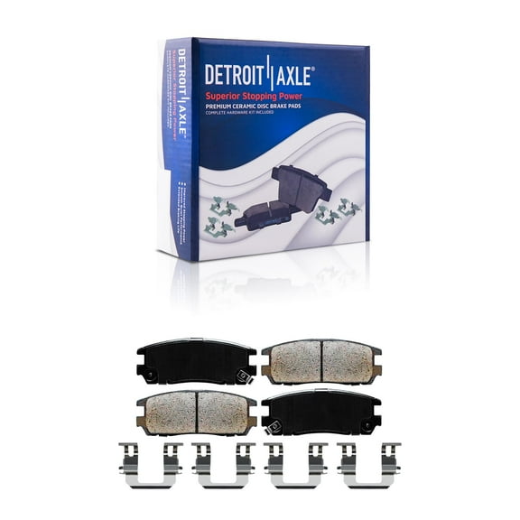 Detroit Axle - Rear Ceramic Brake Pads with Hardware Set Replacement for Isuzu Rodeo Trooper Amigo Honda Passport Acura SLX - 2pc Set