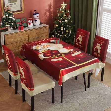 

CUH Christmas Tablecloth Rectangle Rustic Washable Polyester Wedding Waterproof Table Cloths Xams Home Decor Party Tablecloths Christmas Tablecloth F Tablecloth 55x83