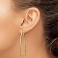 thumbnail image 3 of 14k Yellow Gold Polished & Diamond-cut Double Triangle Hoop Earrings - 56.95mm, 3 of 6