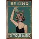 thumbnail image 1 of Pósteres de plantas vintage de Bestylez, decoración de pared bohemia para oficina y naturaleza, pósteres para habitaciones de adolescentes, arte de pared con la frase "Se amable con tu mente" (951), 1 of 7