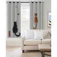 thumbnail image 2 of Japanese Cute Cat Blackout Curtains for Bedroom Living Room Darkening Curtains 63 Inches Long Harmony Cartoon Kitty Butterfly Window Curtain 2 Panels Set Window Treatment Grommet Drapes 42"x63", 2 of 9