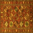 thumbnail image 1 of Ahgly Company Indoor Square Oriental Yellow Industrial Area Rugs, 4' Square, 1 of 4